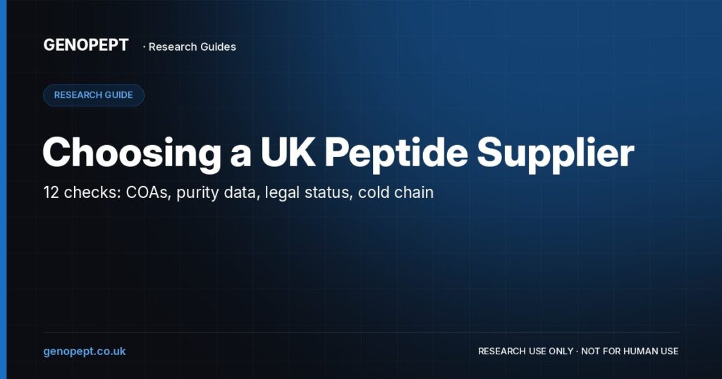 Choosing a UK Peptide Supplier — GenoPept research guide (research use only)