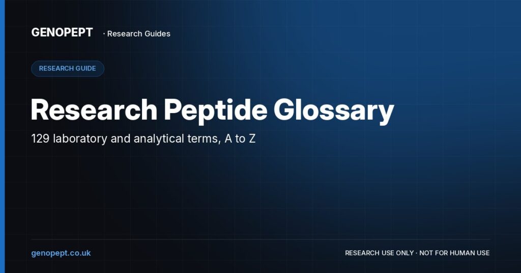 Research Peptide Glossary — GenoPept research guide (research use only)